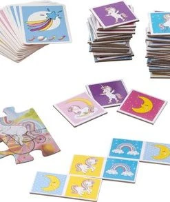 Grafix 4-in-1 Kaartspellen Voor Kinderen | Thema Unicorn | Kwartet - Memory - Domino - Puzzel | Denkspel | Spellen Voor Meisjes | Geschikt Voor Kinderen Vanaf 5 Jaar -Spellen Kast 550x293 2