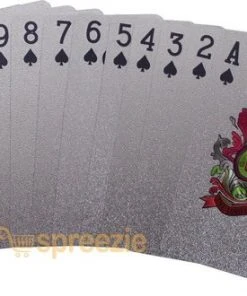 LuxeBass 24K Zilver Speelkaarten Plastic Poker Game Dek Folie Poken Pack Magische Kaarten Waterdichte Kaart Geschenkcollectie Gokken Bordspel - Pokerkaarten - Drankspel Kaarten -Spellen Kast 550x330 11
