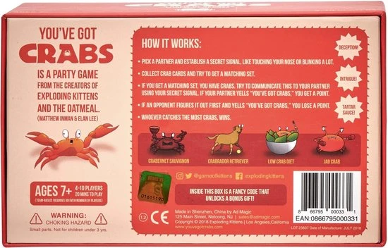 Exploding Kittens You've Got Crabs - Engelstalig Kaartspel 7 Exploding Kittens You've Got Crabs - Engelstalig Kaartspel - Afbeelding 5