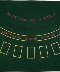 Longfield Games Black Jack Kleed Groen Vilt Kaartspel Afm. 130 X 90 Cm. Dikte Vilt 3 Mm.