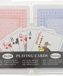 Merkloos Premium Speelkaarten Set Van 2 Pakjes Zwart/Rood | Spelkaarten | Kaartspel | Kaarten | Kaartspellen | Drankspel | Shotspel | Bussen | Voor Volwassenen En Kinderen | Stok Kaarten