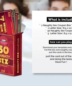 LoveGuider Afdrukbare Ondeugende Sex Coupons Met Doos, 50 Kinky Sex Kaarten, Sex Coupons Voor Hem, Last Minute Gift, Digitale Sex Spel Coupons Voor Volwassenen -Spellen Kast 550x436 6