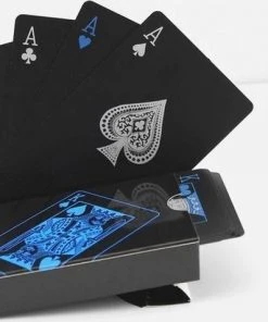 Merkloos Luxe Speelkaarten Waterdicht - Poker Kaarten Waterdicht - Waterdicht Speelkaarten - Blauw / Zwart