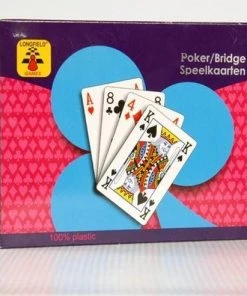 LONGFIELD 2 DECKS 100 % PLASTIC PLAYING CARDS IN PLASTIC CASE -Spellen Kast 550x492 3