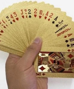 Pippashop Luxe Gouden Speelkaarten / Poker Kaarten Waterdicht Geplastificeerd -Spellen Kast 550x494 5