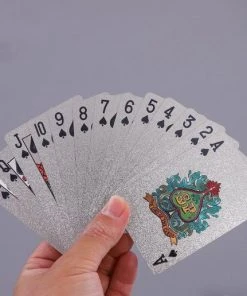 LuxeBass 24K Zilver Speelkaarten Plastic Poker Game Dek Folie Poken Pack Magische Kaarten Waterdichte Kaart Geschenkcollectie Gokken Bordspel - Pokerkaarten - Drankspel Kaarten -Spellen Kast 550x516 7