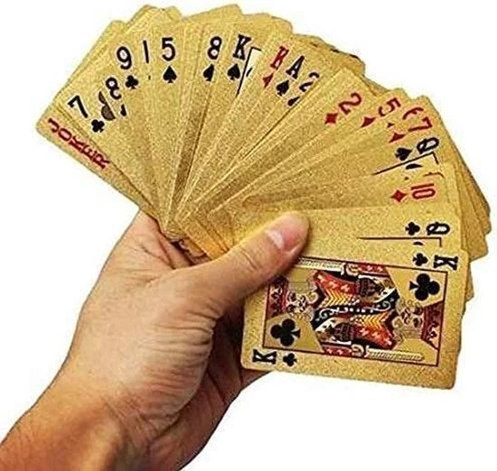 Opline Speelkaarten Waterdicht | Special Edition Pokerkaarten - Poker Kaartspel - Spel Kaarten | Goud 4 Opline Speelkaarten Waterdicht | Special Edition Pokerkaarten - Poker Kaartspel - Spel Kaarten | Goud - Afbeelding 2
