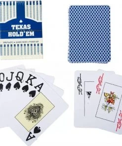Texas Hold'em - Professionele 100% Plastic Pokerkaarten | 100% Waterdicht | Speelkaarten | Kaartspel | Poker | Offici Le Afmetingen Van Pokerkaarten | Blauw -Spellen Kast 550x529 1