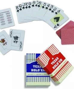 Texas Hold'em - Professionele 100% Plastic Pokerkaarten | 100% Waterdicht | Speelkaarten | Kaartspel | Poker | Offici Le Afmetingen Van Pokerkaarten | Blauw -Spellen Kast 550x532 3