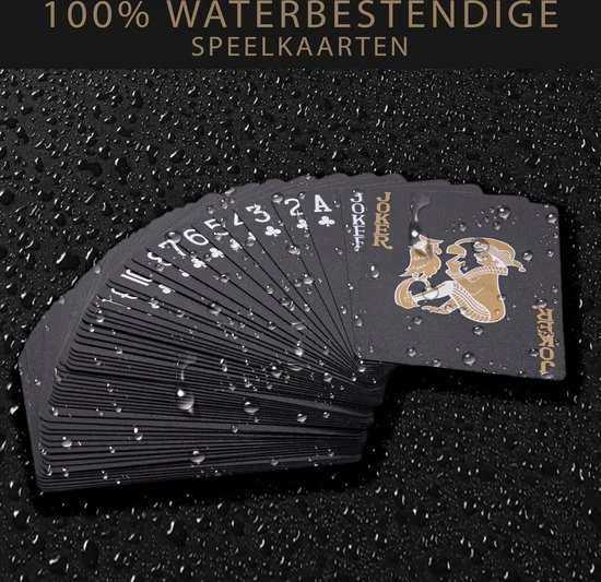 Qualux Speelkaarten | Kaarten | Luxe Pokerkaarten | Speelkaarten Waterdicht | Pokerkaarten | Kaartspel | Zwart | Goud 4 Qualux Speelkaarten | Kaarten | Luxe Pokerkaarten | Speelkaarten Waterdicht | Pokerkaarten | Kaartspel | Zwart | Goud - Afbeelding 2