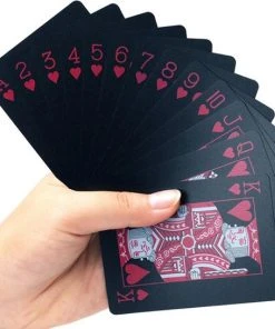 Merkloos Luxe Speelkaarten - Poker Kaarten Waterdicht - Zwart En Rood -Spellen Kast 550x545 6