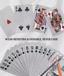 LuxeBass 24K Zilver Speelkaarten Plastic Poker Game Dek Folie Poken Pack Magische Kaarten Waterdichte Kaart Geschenkcollectie Gokken Bordspel - Pokerkaarten - Drankspel Kaarten -Spellen Kast 550x549 22