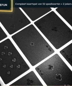2BEFUN Waterdichte Kaarten - Zwart - Luxe Kaartspel - Speelkaarten - Pokerkaarten - Drankspel - Ook Geschikt Als Kerst Cadeau Voor Man En Vrouw, Voor Grote Kinderen Of Sinterklaas Schoencadeautjes - Cadeautjes -Spellen Kast 550x550 216