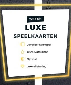 2BEFUN Waterdichte Kaarten - Zwart - Luxe Kaartspel - Speelkaarten - Pokerkaarten - Drankspel - Ook Geschikt Als Kerst Cadeau Voor Man En Vrouw, Voor Grote Kinderen Of Sinterklaas Schoencadeautjes - Cadeautjes -Spellen Kast 550x550 218
