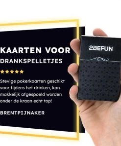2BEFUN Waterdichte Kaarten - Zwart - Luxe Kaartspel - Speelkaarten - Pokerkaarten - Drankspel - Ook Geschikt Als Kerst Cadeau Voor Man En Vrouw, Voor Grote Kinderen Of Sinterklaas Schoencadeautjes - Cadeautjes -Spellen Kast 550x550 220