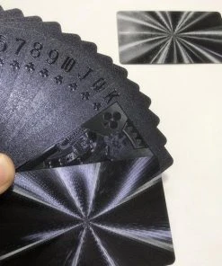 Merkloos Zwarte Speelkaarten - Poker Kaarten - Verstevigd En Waterproof