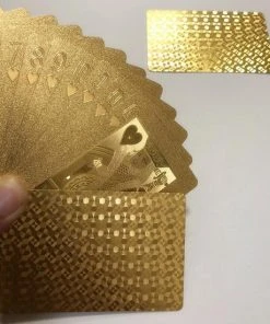 Merkloos Speelkaarten Set Waterbestendig – Plastic Kaarten Set Voor Poker – Goud