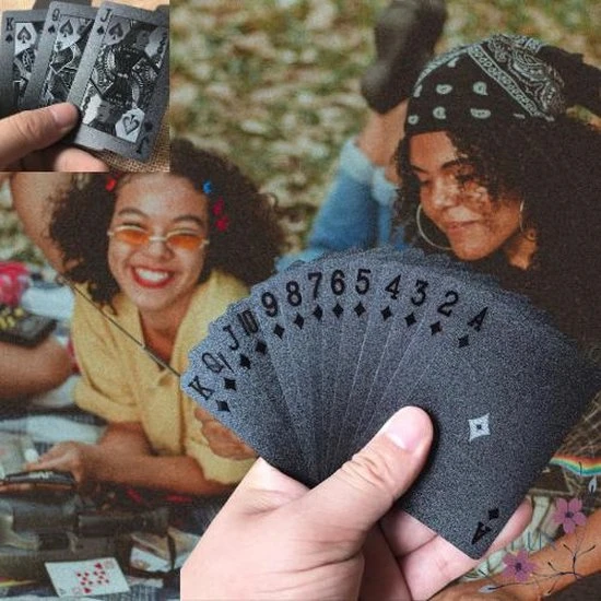 Brenlux - Kaartspel - Waterproof Kaarten - Pokerkaarten - Zwarte Speelkaarten - Speelkaarten Waterdicht - Spelletje Kaarten - Potje Kaarten 5 Brenlux - Kaartspel - Waterproof Kaarten - Pokerkaarten - Zwarte Speelkaarten - Speelkaarten Waterdicht - Spelletje Kaarten - Potje Kaarten - Afbeelding 3