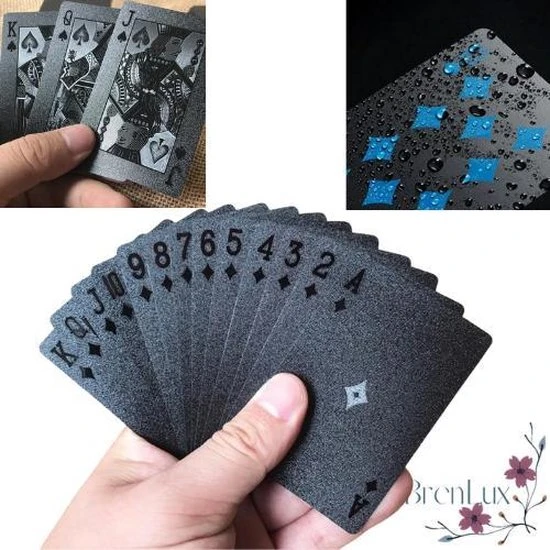 Brenlux - Kaartspel - Waterproof Kaarten - Pokerkaarten - Zwarte Speelkaarten - Speelkaarten Waterdicht - Spelletje Kaarten - Potje Kaarten 6 Brenlux - Kaartspel - Waterproof Kaarten - Pokerkaarten - Zwarte Speelkaarten - Speelkaarten Waterdicht - Spelletje Kaarten - Potje Kaarten - Afbeelding 4