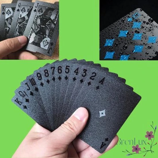 Brenlux - Kaartspel - Waterproof Kaarten - Pokerkaarten - Zwarte Speelkaarten - Speelkaarten Waterdicht - Spelletje Kaarten - Potje Kaarten 7 Brenlux - Kaartspel - Waterproof Kaarten - Pokerkaarten - Zwarte Speelkaarten - Speelkaarten Waterdicht - Spelletje Kaarten - Potje Kaarten - Afbeelding 5
