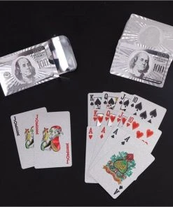 LuxeBass 24K Zilver Speelkaarten Plastic Poker Game Dek Folie Poken Pack Magische Kaarten Waterdichte Kaart Geschenkcollectie Gokken Bordspel - Pokerkaarten - Drankspel Kaarten -Spellen Kast 550x550 397