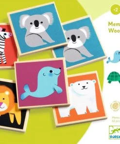Djeco Houten Memory Spel Wilde Dieren - 32-delig
