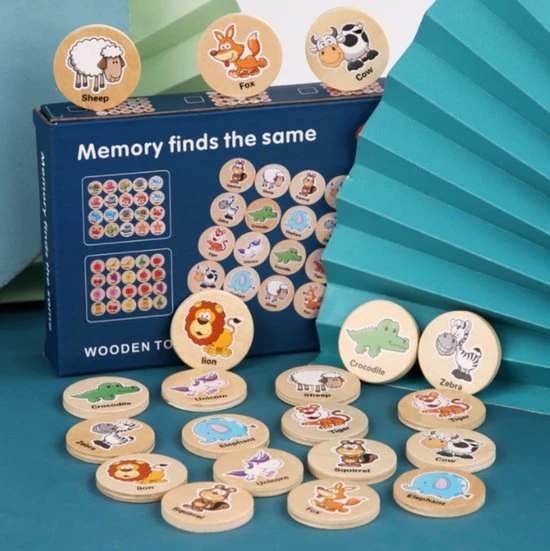 Wooden Toys Houten Memory Spel - 20 Delig - Memory Spelletjes Vanaf 3 Jaar - Houten Speelgoed - Schoencadeautjes Voor Kinderen - Dieren 6 Wooden Toys Houten Memory Spel - 20 Delig - Memory Spelletjes Vanaf 3 Jaar - Houten Speelgoed - Schoencadeautjes Voor Kinderen - Dieren - Afbeelding 4
