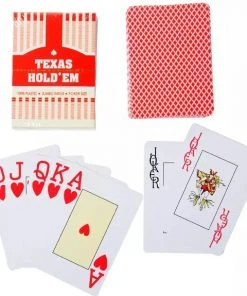Texas Hold'em - Professionele 100% Plastic Pokerkaarten | 100% Waterdicht | Speelkaarten | Kaartspel | Poker | Officiële Afmetingen Van Pokerkaarten | Rood -Spellen Kast 550x575 4