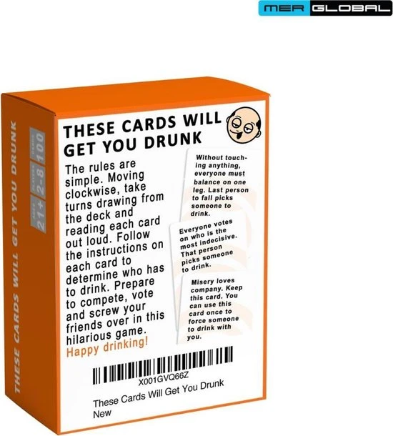 M.E.R. Global These Cards Will Get You Drunk - Kaartspel - Drankspel - Spellen Voor Volwassenen - Set Kaarten 4 M.E.R. Global These Cards Will Get You Drunk - Kaartspel - Drankspel - Spellen Voor Volwassenen - Set Kaarten - Afbeelding 2