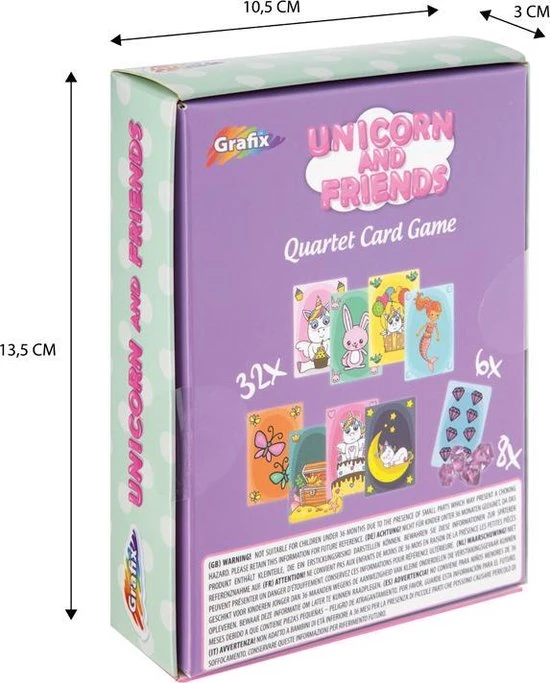Grafix Unicorn Kwartet - Unicorn Kaartspel - Kwartetspel Kinderen 4 Jaar - Kwartet - Unicorn Speelgoed - Unicorn - Unicorn Spel 10 Grafix Unicorn Kwartet - Unicorn Kaartspel - Kwartetspel Kinderen 4 Jaar - Kwartet - Unicorn Speelgoed - Unicorn - Unicorn Spel - Afbeelding 8