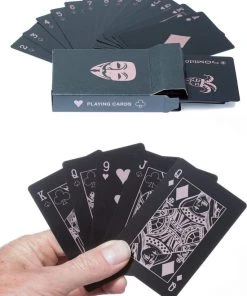 Merkloos Speelkaarten, Waterdicht, Flexibel, Pokerkaarten, Playing Cards, Zwart