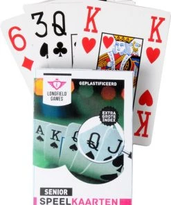 Longfield Darts LONGFIELD SENIOR, LAMINATED PLAYING CARDS EXTRA LARGE 4 INDEX ENGLISCH PATTERN