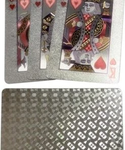 Merkloos Waterdichte Speelkaarten Zilver - Kaarten - Waterbestendig - Poker - Blackjack - Patience - Spelletjes - Kaarten Truukjes - Outdoor - Kaarten Set - Plastic Zilverfolie -Spellen Kast 550x798 2